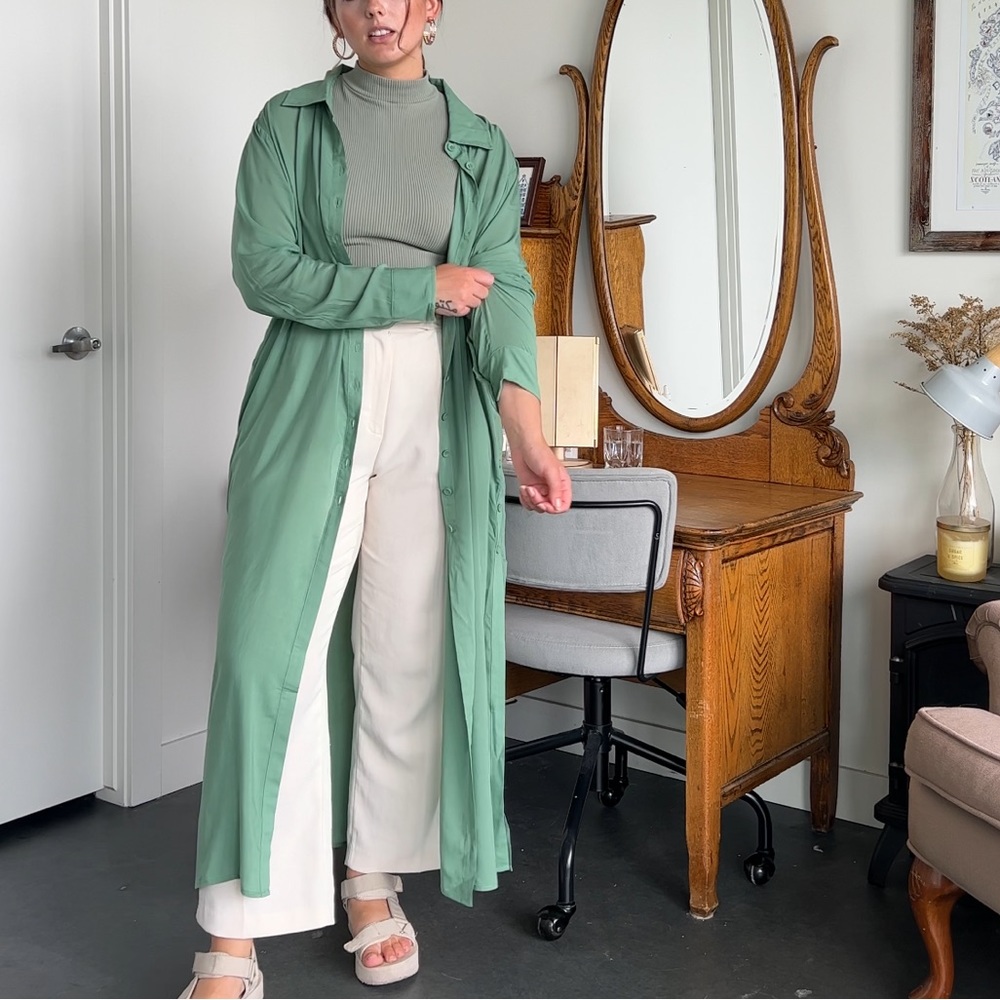 nailah button down tunic in deep aquamarine - nwt Universal Standard 2XS aka US6
